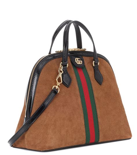 gucci brown suede bag|gucci brown leather shoulder bag.